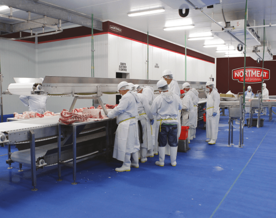 Interior of a federally inspected processing plant.
